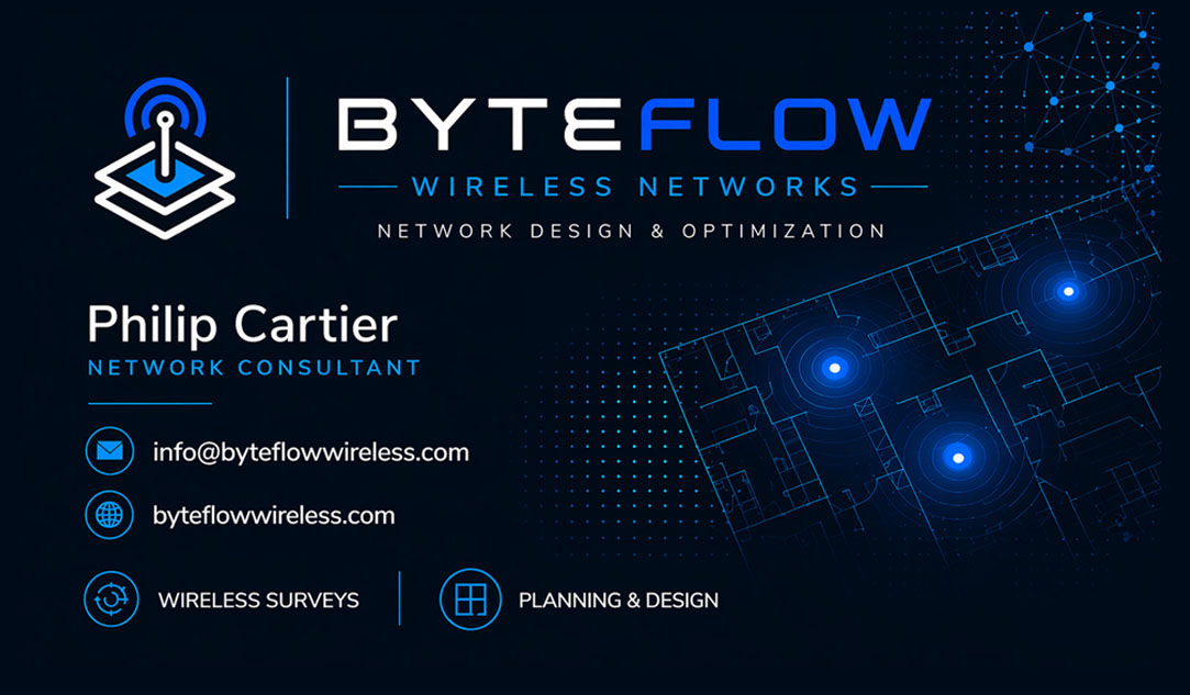 Philip Cartier Byteflow Wireless business card with email and service details